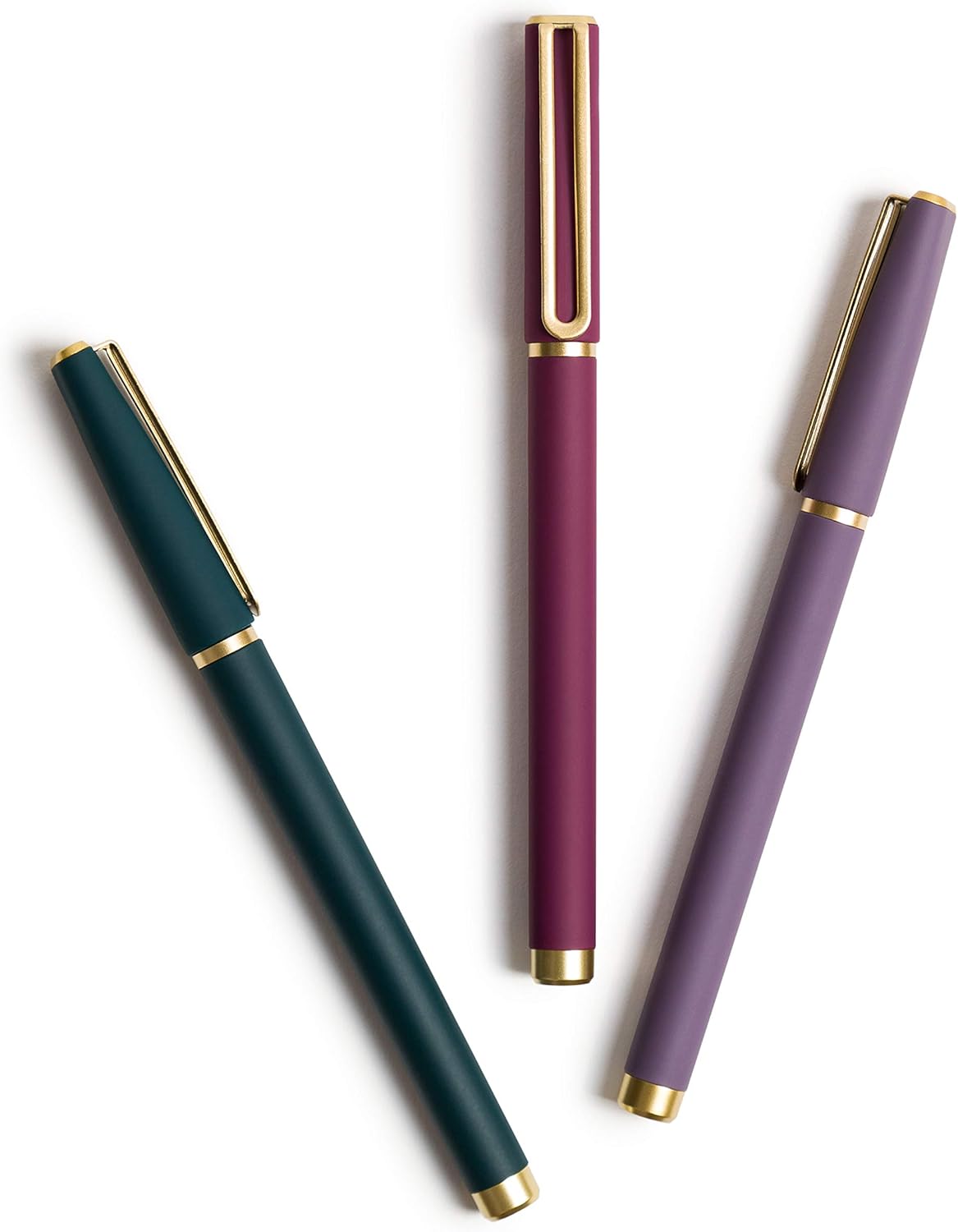 U Brands Soft Touch Midnight Monterey Ballpoint Pens, 1 mm, 4 Count (5136E06-24) & Soft Touch Catalina Felt Tip Pens, 0.7mm Emerald, Maroon and Purple Barrels, Black Ink, 6 Count (4520A04-24)