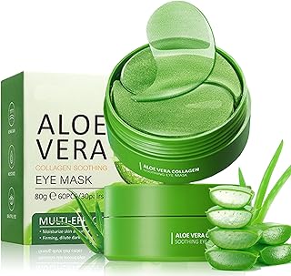 Under Eye Patches Masks,Natural Aloe Vera Cooling Eye Masks For Puffy Eyes,Collagen Eye Patches Korean Skincare,Anti Wrinkle Patches&Eye Bags Remover,Dark Circles Under Eye Women 60pcs(Aloe)