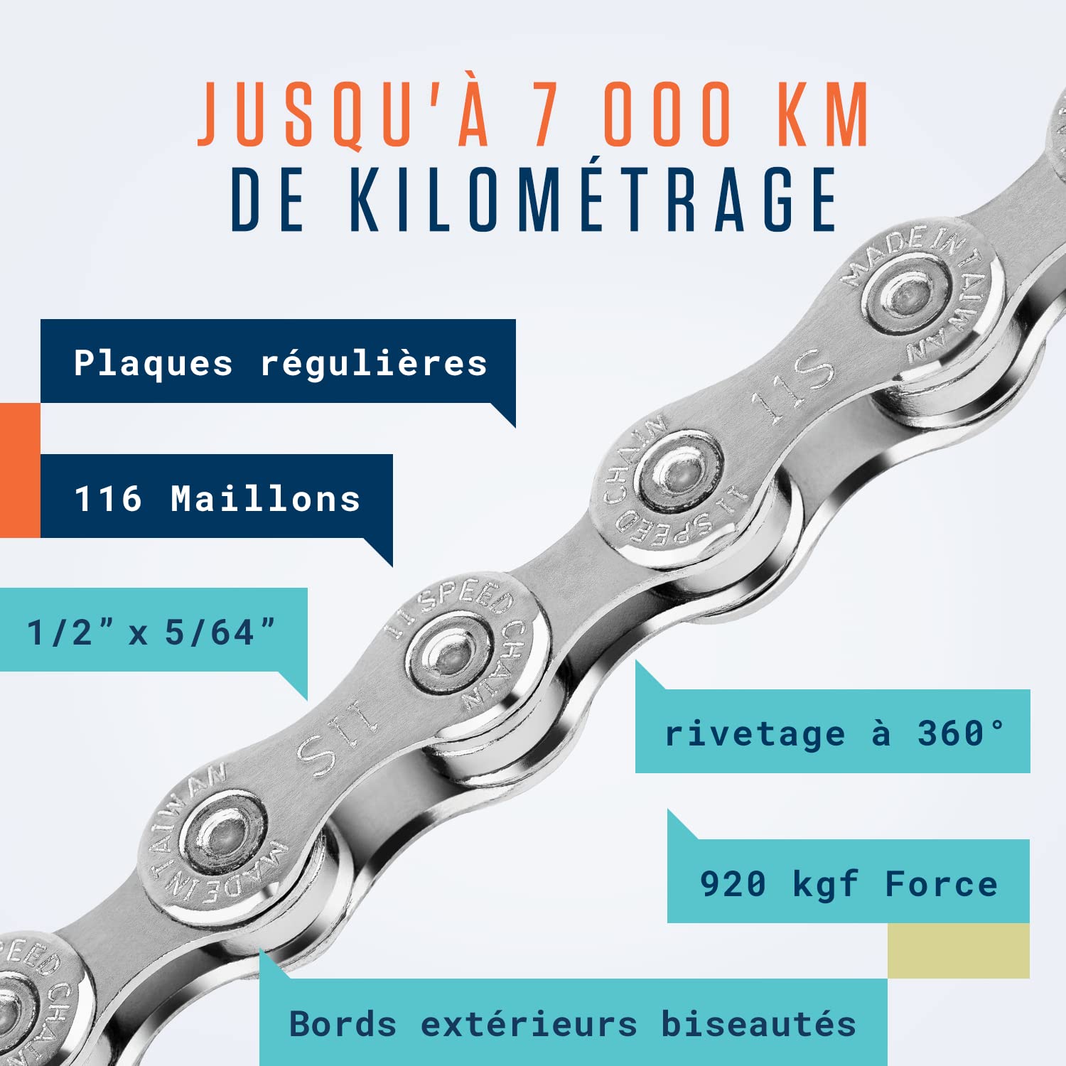 Chaîne Vélo Alphatrail 9 Vitesses - 116 Maillons - Compatible Shimano/SRAM - Attache Rapide Incluse - Technologie Q-Carbon