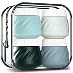 Gemice Silicone Cream Jars TSA Approved Travel Size Containers with Clear Bag, Leak-proof Travel Accessories with Lid for Cosmetic Face Body Hand Cream (4 Pack)