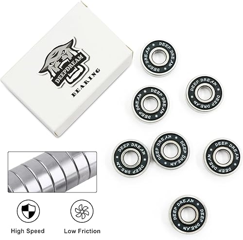 Miniatura 4 de DEEPDREAM Premium 20Pcs 608rs Bearings Skateboard Bearings ABEC Bearings Chrome Steel Ball Bearing Longboard Bearings for Quad Skate Double Rubber