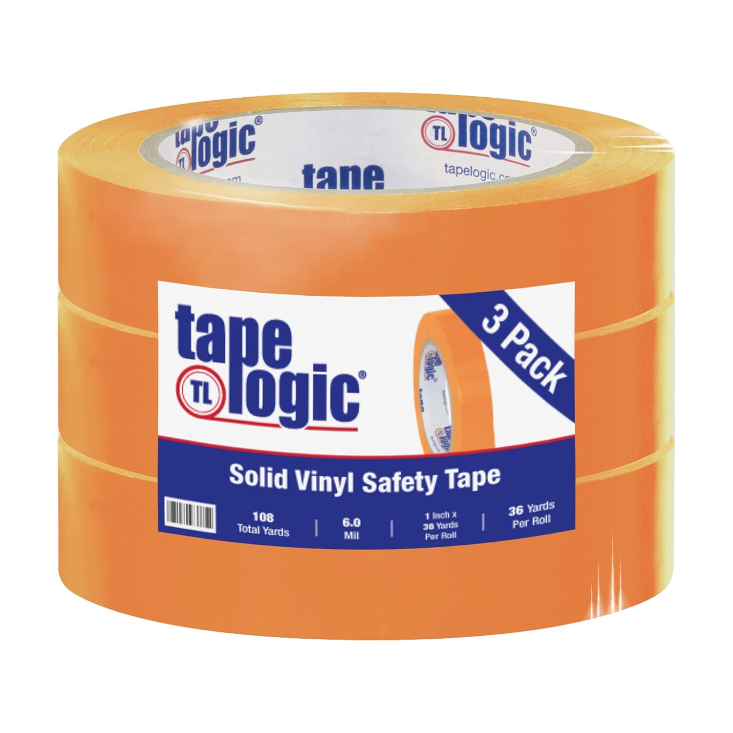 Great Box Supply Tape Logic® Solid Vinyl Safety Tape, 6.0 Mil, 1" x 36