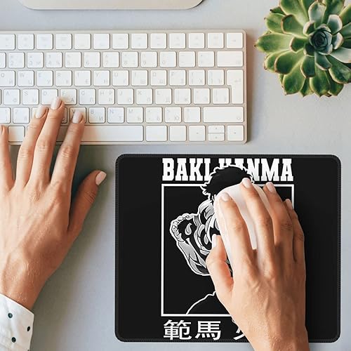 Miniatura 8 de Alfombrilla de mouse de anime Baki The Grappler Baki Hanma, base de goma antideslizante con borde cosido, alfombrilla de mouse de computadora de 8.3