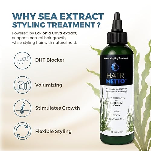 Miniatura 2 de Hairmetto Ecklonia - Suero para el crecimiento del cabello con extracto de cava, gel de peinado con vitaminas MSM, niacinamida y biotina,