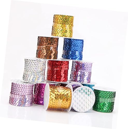 Miniatura 8 de EXCEART 10 piezas para tiras redondas de color de lentejuelas planas M manualidades costura lentejuelas brillantes bricolaje flecos formas mixtas