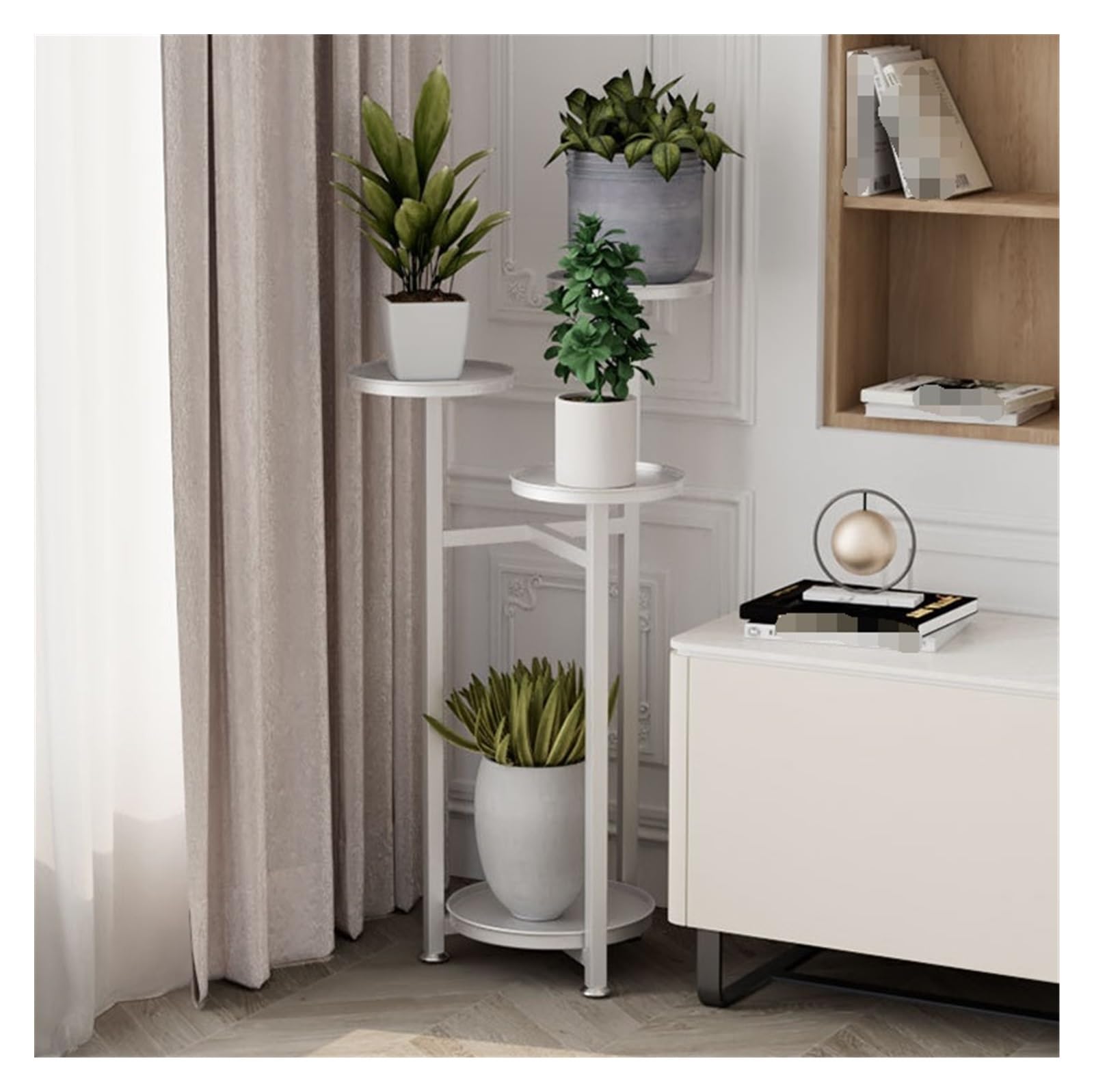 Support à fleurs blanc d'angle intérieur pour sublimer votre décoration de maison