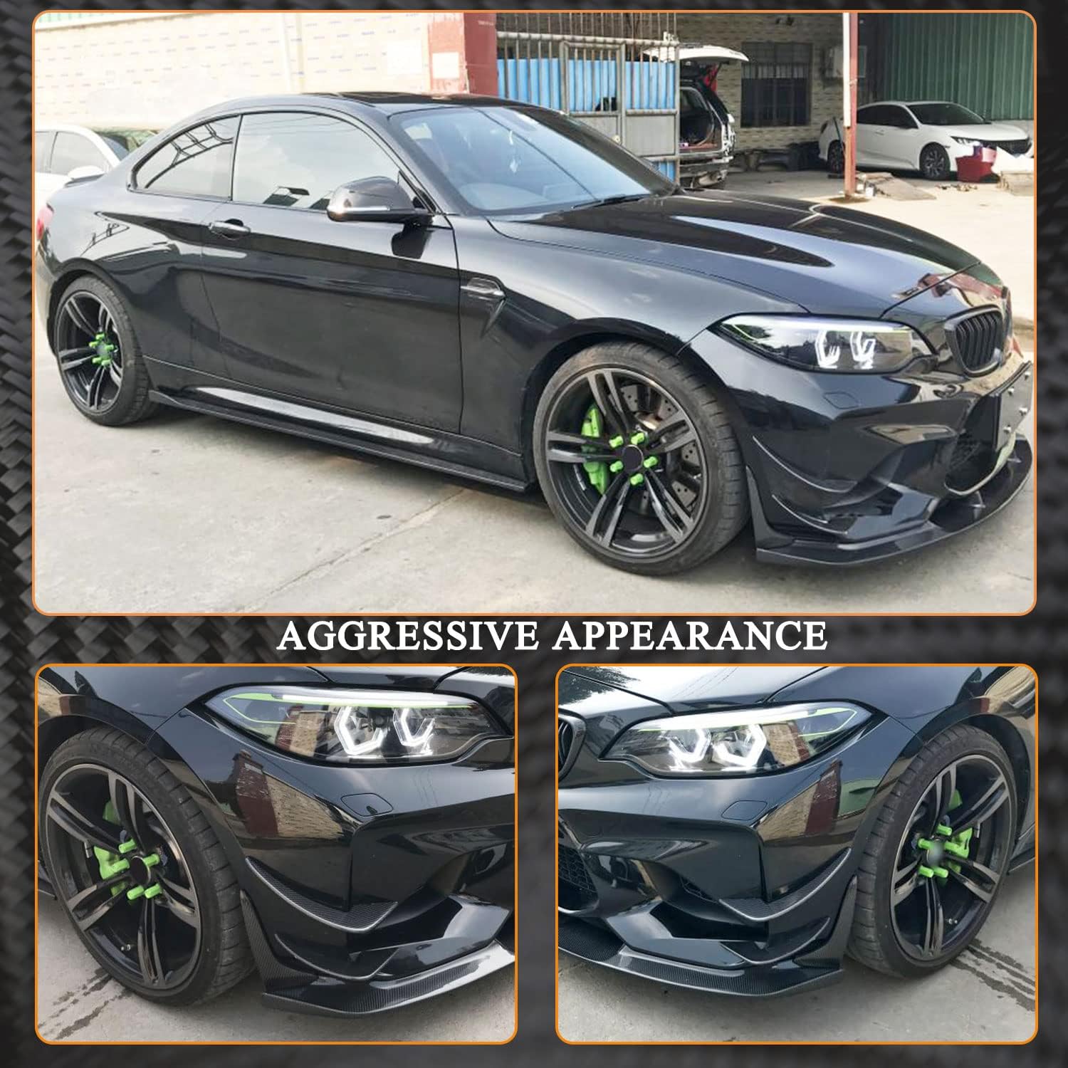Carbon Fiber Front Bumper Splitter Fits for BMW 2 Series F87 M2 Coupe 2016-2020 Factory Outlet CF Upper Spoiler Winglets Vents Cover Cupwings Flaps