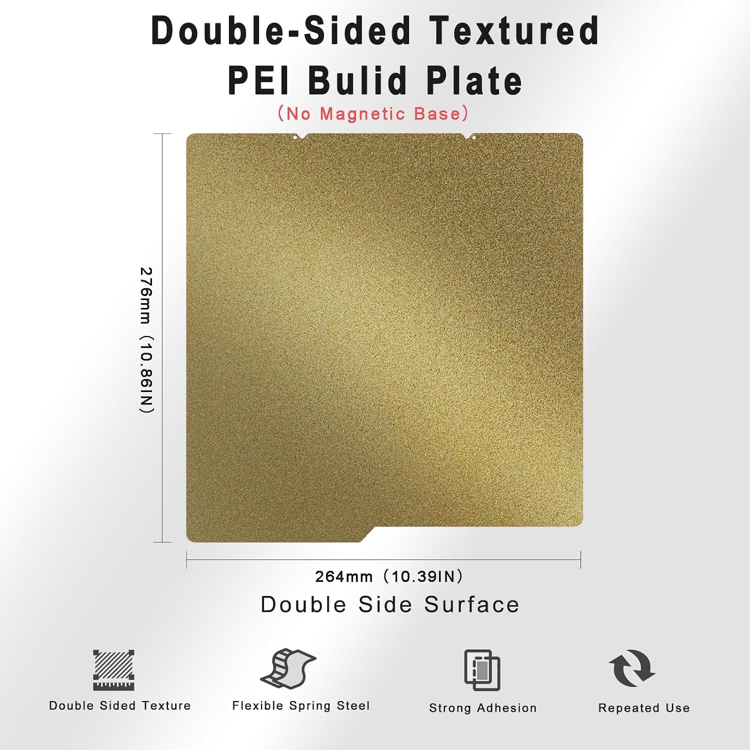 Double Sided Textured PEI Build Plate for Kobra X/S1 264x276mm image 2