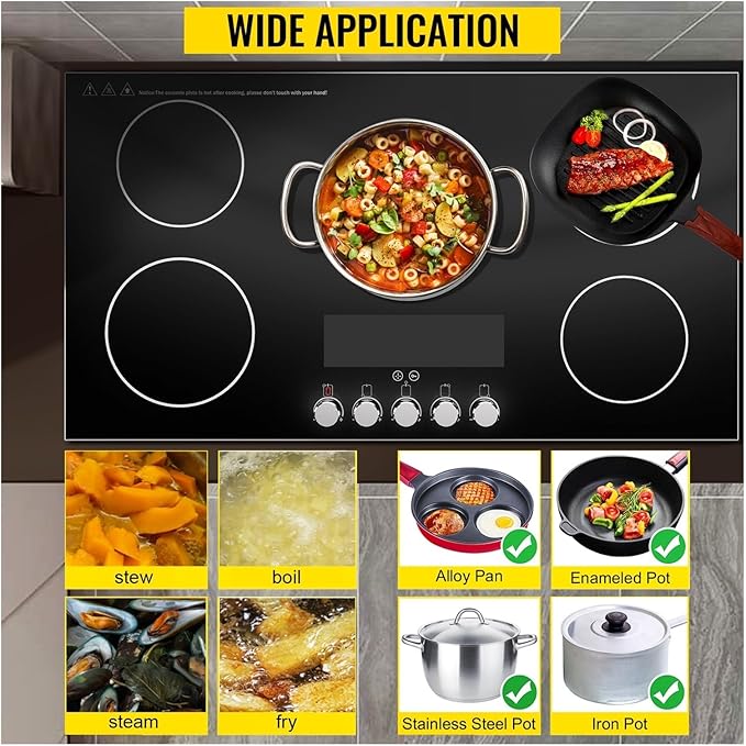 Estufa Vitrocerámica 5 Puestos 90 cm Empotrable 220V miniatura 3