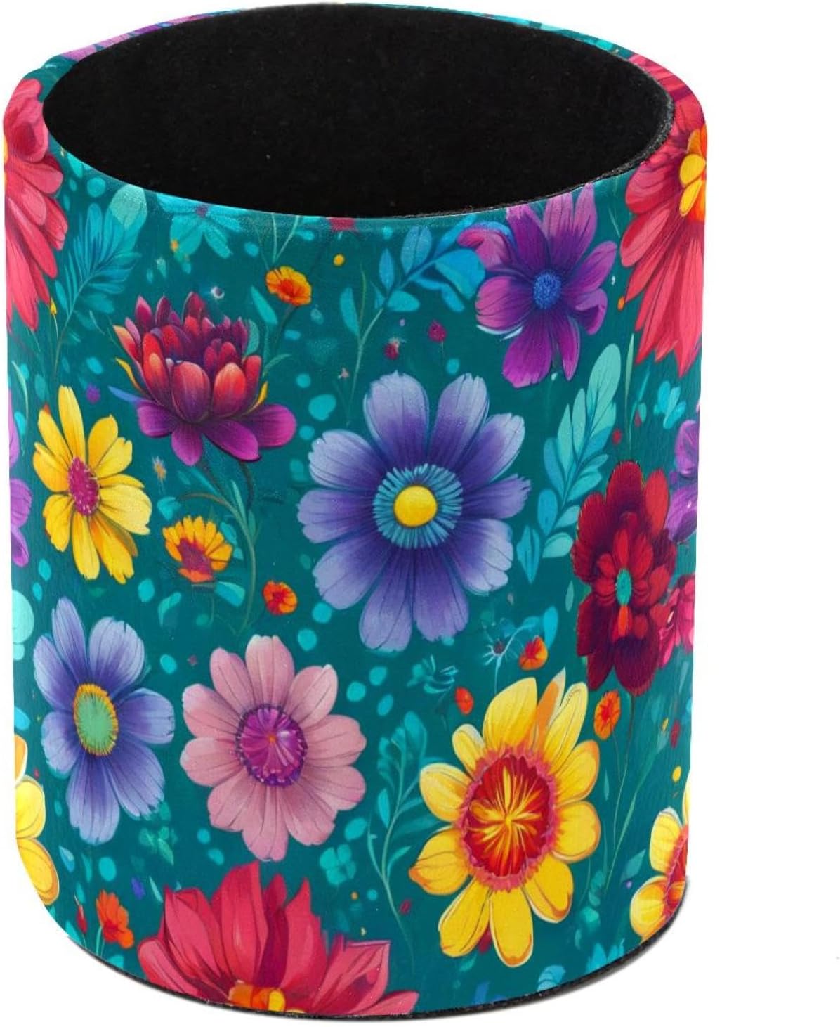 Colorful Flower Pencil Holders Pen Cup Round Makeup Brushes Pot Stand for Desktop Organizer Decoration Accessories Office Home Storage Pouch Office Desk Accessories