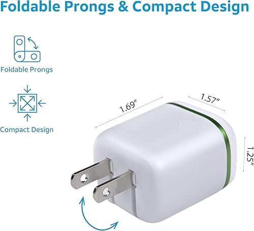 Miniatura 5 de AT&T Adaptador de corriente de carga rápida USB-C de un solo puerto de 30 W para iPhone de Apple, iPad, reloj, Google Pixel y Samsung Galaxy (blanco)