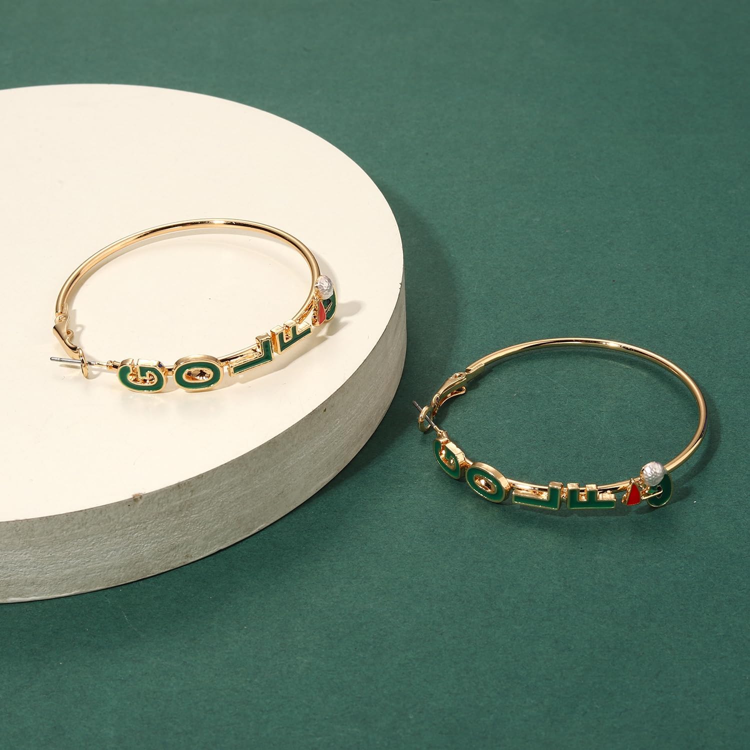 Golf Hoop Earrings for Women Golf Ball Tee Bag Cart Earring Statement Golf Themed Earrings Putting Green Earrings Sport Game Day Golf Accessories Outfits Jewelry Gifts - Image 7