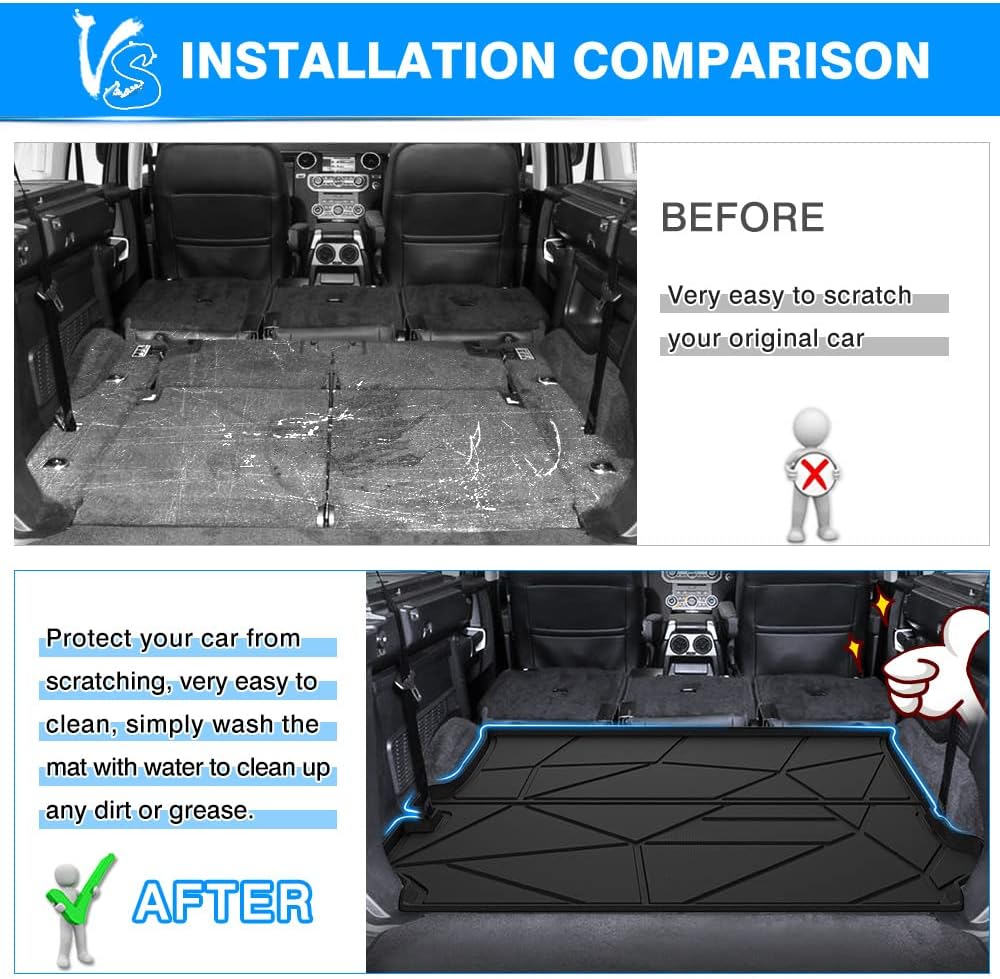 KUST Trunk Cargo Mat for Land Rover Discovery 4 LR4 2010-2016 (5/7 Seats) Rubber Rear Cover Cargo Liner Discoery 4 Accessories High Edge