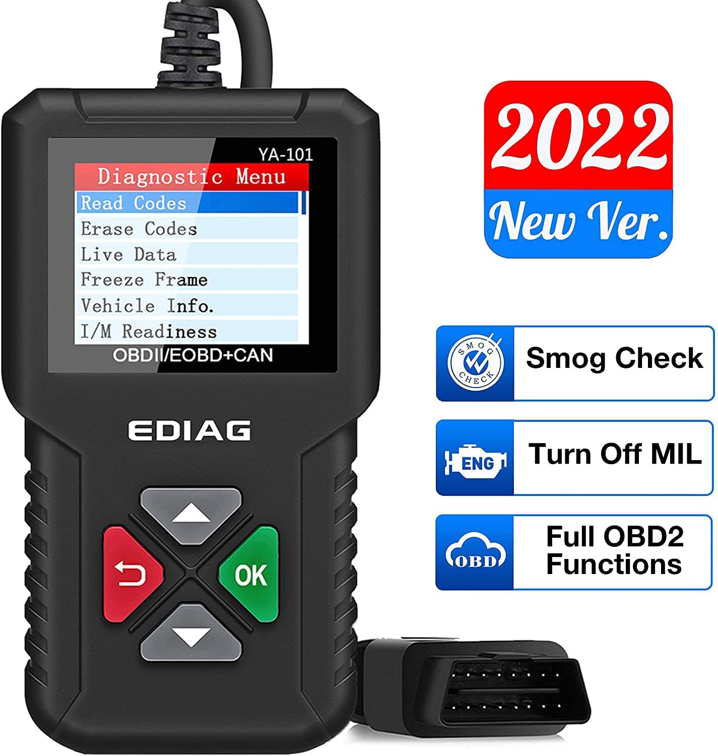 Buy Ediag YA101 OBD2 Scanner, EOBD/OBD2 Car Code Reader with Full OBD2 Functions,Check Engine