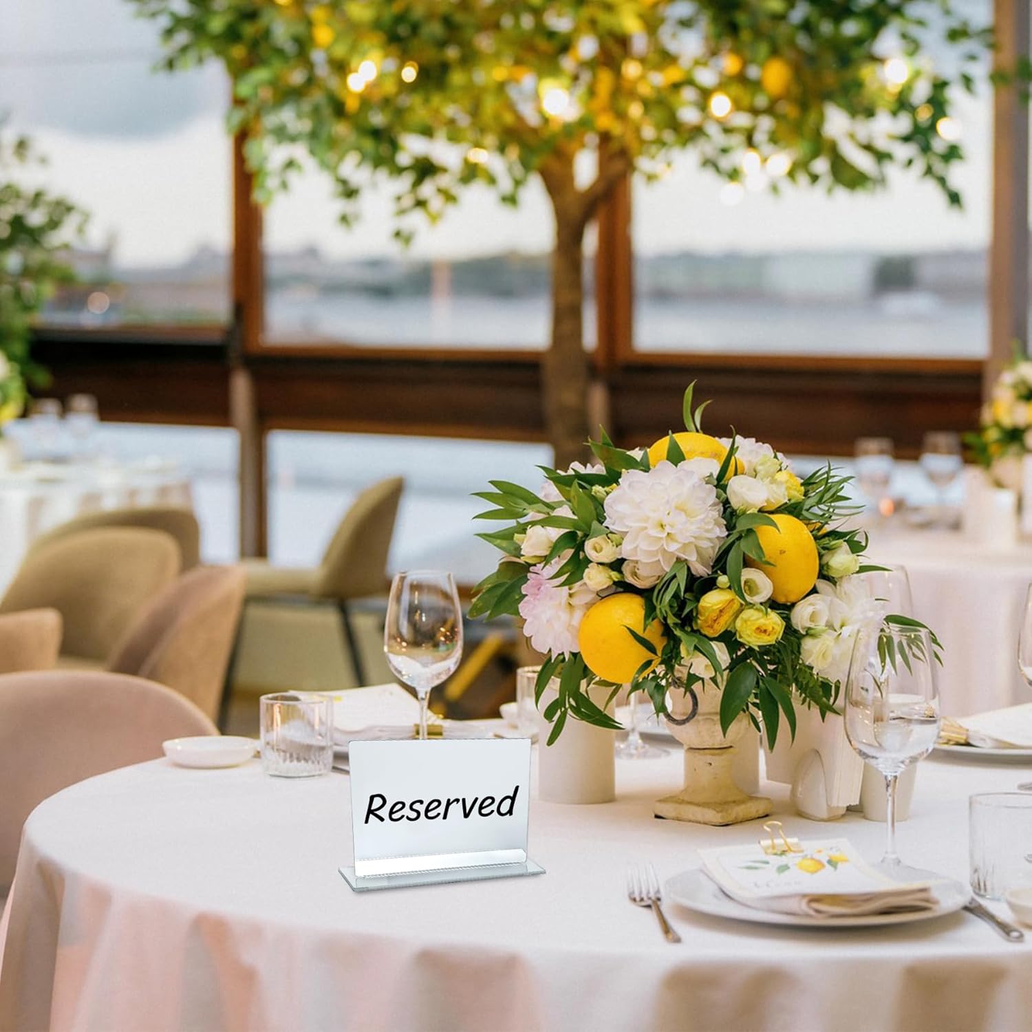 12 PCS Food Labels for Party Buffet - Ohmique Silvery Food Signs for Buffet, Acrylic Rectangle Mini Signs with Base & 2 Markers, Reusable Party Wedding Retail Table Labels (3.9"x3")