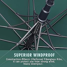 ZOMAKE Golf Umbrella Windproof, Extra Large Oversized Heavy Duty Double Canopy for Rain, Sports Games & Push Cart(68inch,Blackish Green)