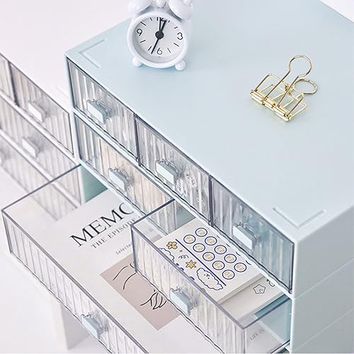 Miniatura 2 de Organizador de escritorio de 3 piezas con 6 cajones, caja de almacenamiento de plástico apilable, organizador de escritorio y accesorios,