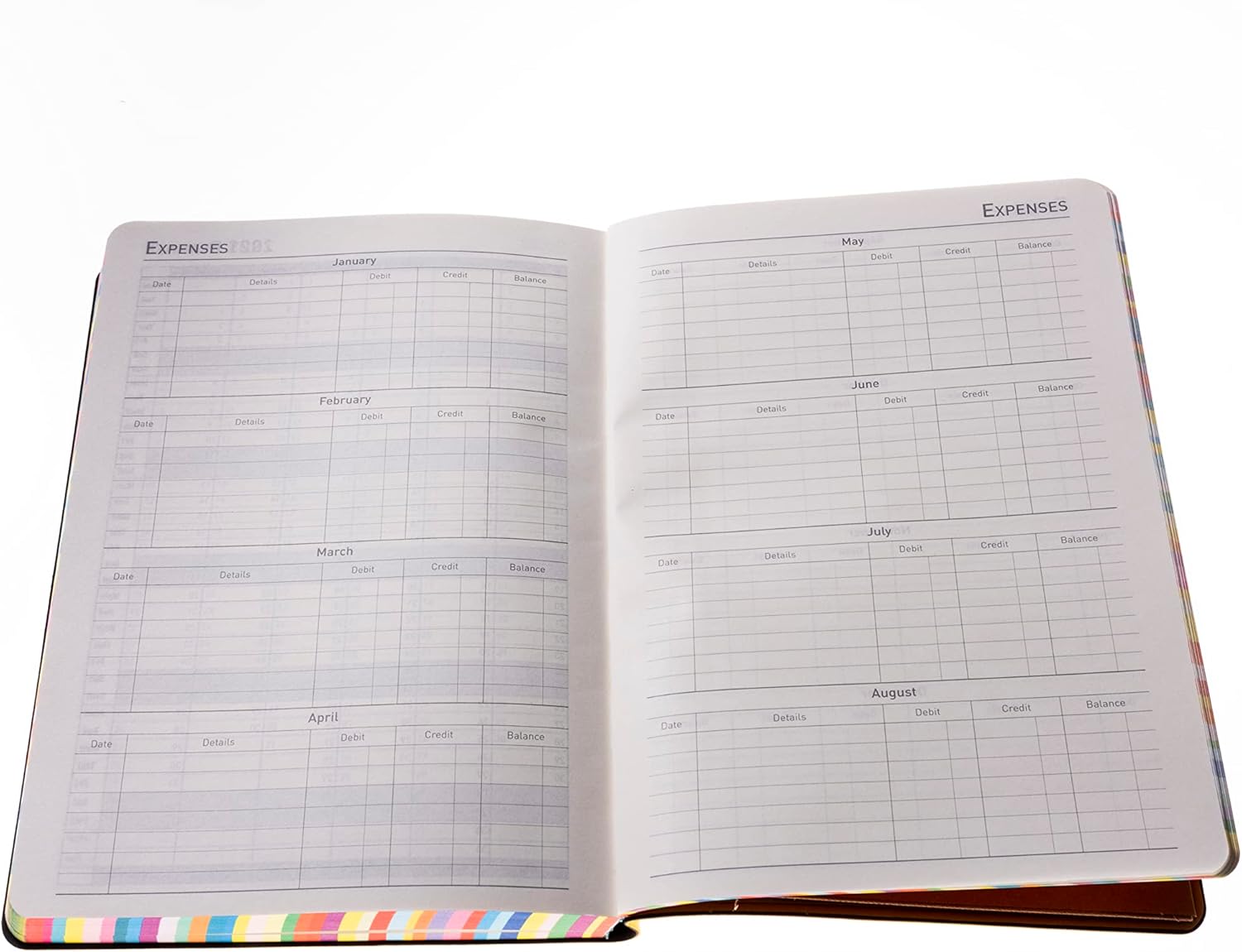 Collins Edge Rainbow 2025 Diary - A5 Day to Page Planner (with Appointments) - Light Blue - (ED151.U57-25) - Daily Planner with Soft Touch Covers and Coloured Page Edges