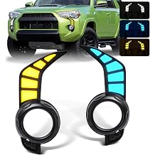LED Daytime Running Lights - for Toyota 4Runner 2014-2024 DRL Front Bumper Fog Light Turn Signal Lamp Assembly for SR SR5 TRD PRO Sport Dynamic Sequential Turn Signal 3 Color IP67 Waterproof