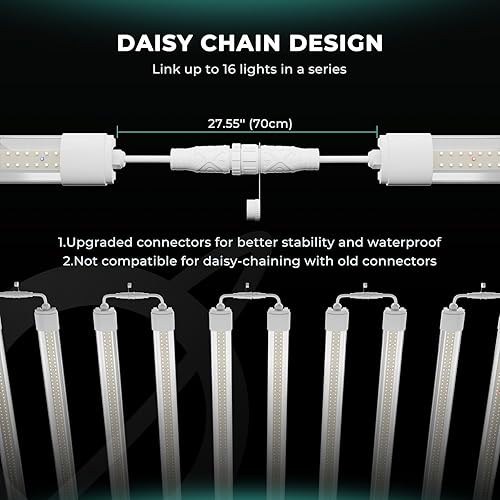 Miniatura 5 de MARS HYDRO VG80, luces LED de cultivo de 4 pies para plantas de interior, espectro completo de 5000 K, cobertura de 2 x 4, tira de luz impermeable