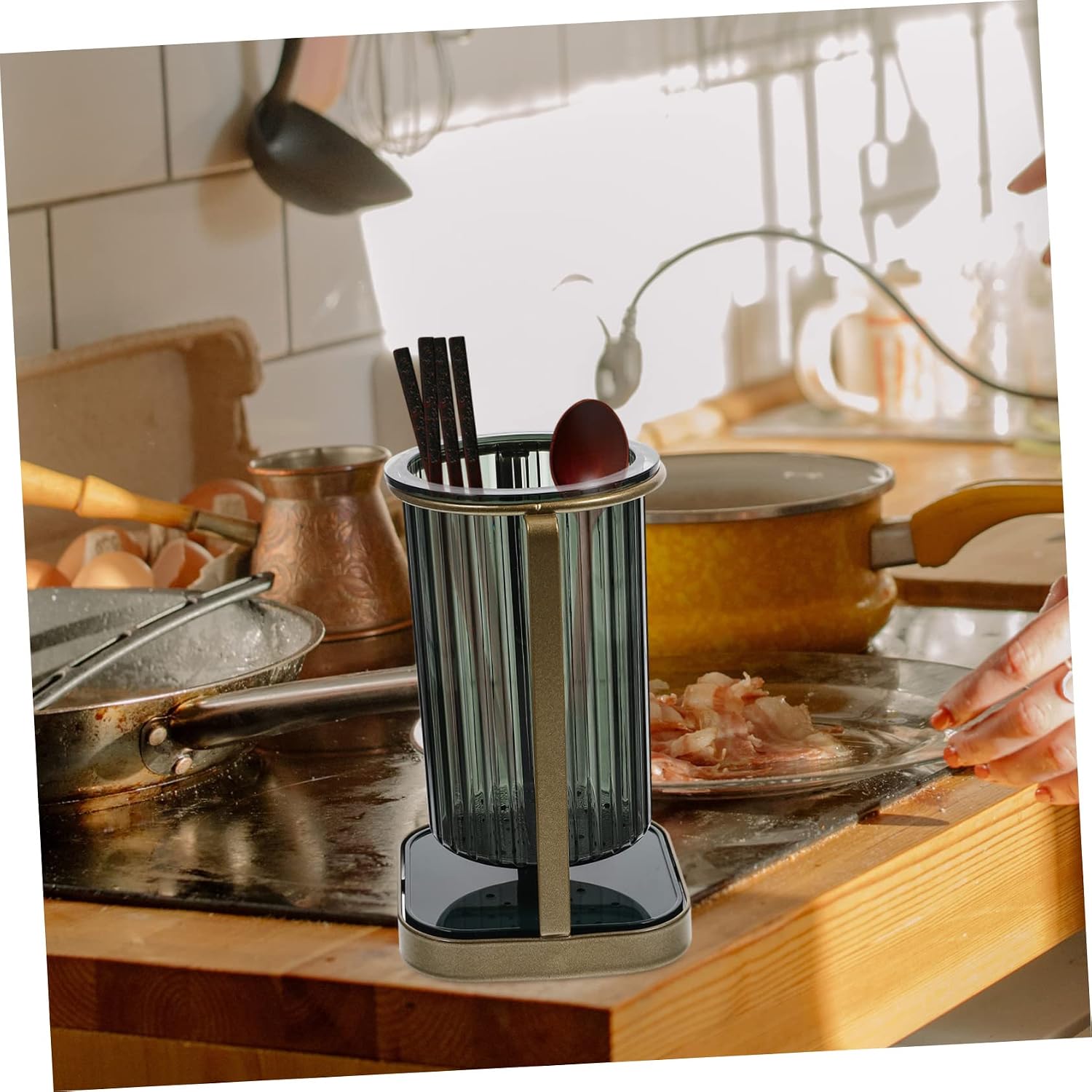 LABRIMP Chopstick Holder Ventilation and Drainage Lightweight Single-Tube Cutlery Organizer for Kitchen Counter Convenient Storage for Utensils and Spoons