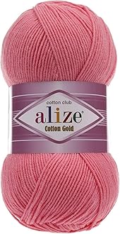 55% Cotton 45% Acrylic Alize Cotton Gold Yarn 1 Skein/Ball 100 gr 360 yds (33-Candy Pink)