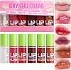 6PCS Fat Oil Lip Gloss Mini,Small Brush Head Hydrating Transparent Lip Glow Oil for Women Moisturizing Tinted Lip Plumper Gloss Longlasting Non-sticky