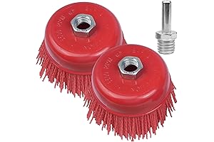 2-Pack 4" Abrasive Nylon Bristles Cup Brushes for Angle Grinders w/ 5/8"-11...