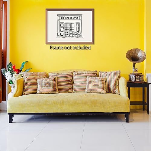 Miniatura 5 de Carteles retro para carrito de bar, líneas negras, estilo minimalista, arte de pared, carrito de bar, abierto para negocios, impresiones para sala