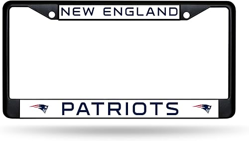 Miniatura 52 de Rico Industries Marco cromado negro de fútbol de la NFL, con inserciones de plástico, 12 x 6 pulgadas, accesorio para automóvil y camión