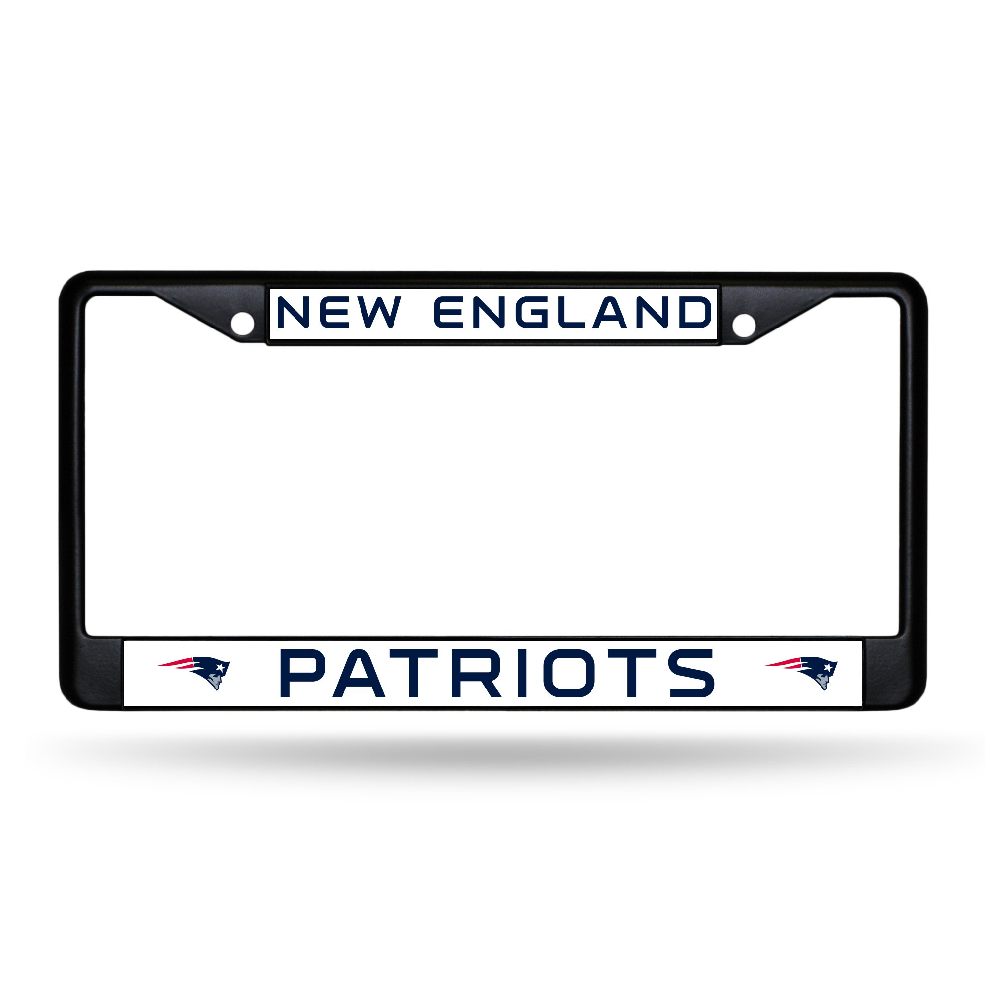 Rico Industries NFL Football Primary Black Chrome Frame with Plastic Inserts 12" x 6" Car/Truck Auto Accessory