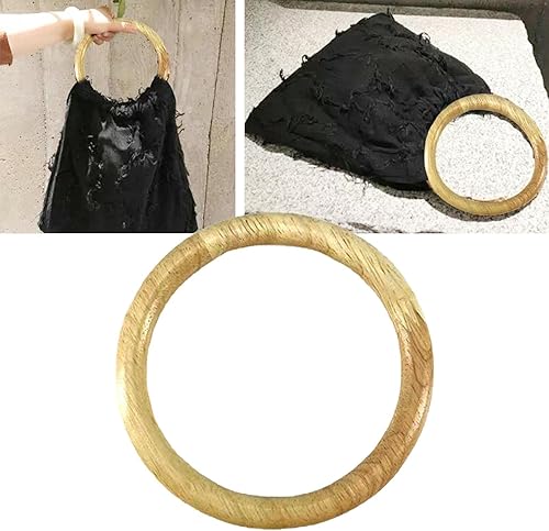 Miniatura 6 de B Baosity Asas redondas de madera, accesorio hecho a mano, herramienta de repuesto, para bolsa de paja, bolsa decorativa hecha a mano