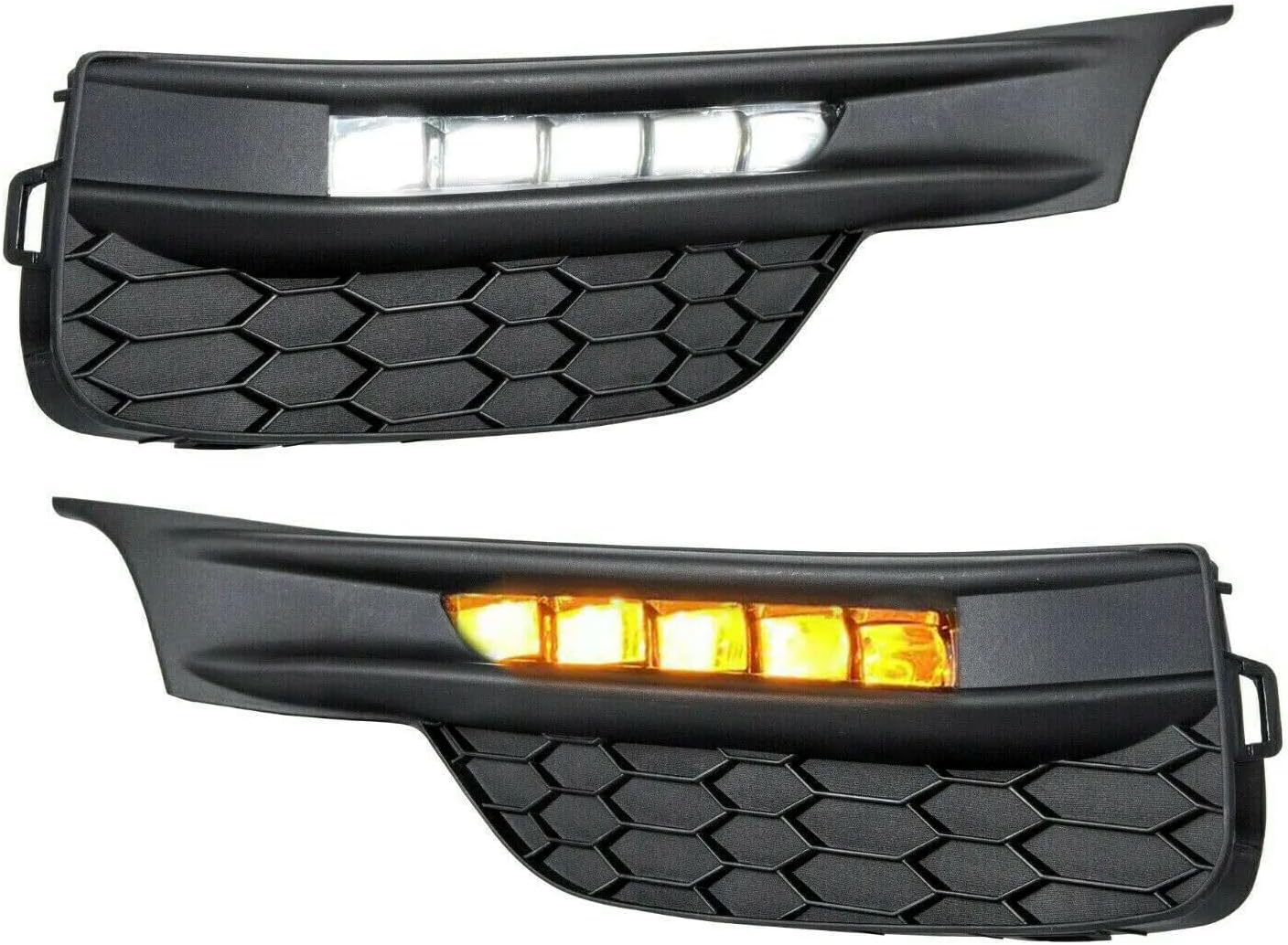 LED Fog Lights Compatible with for 2016-2017 Honda Accord Coupe/Sedan,Left and Right Side Breathing Light Dynamic Sequential Turn Signal Fog Lamps DRL(Black Frame Double Color)