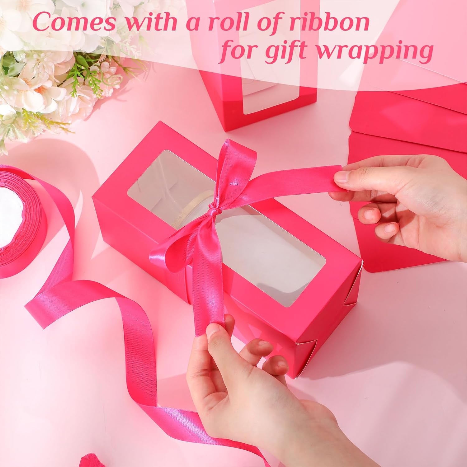 Honoson 24 Pcs Tumbler Gift Box, 7.87 x 3.35 x 3.35, Hot Pink image 4