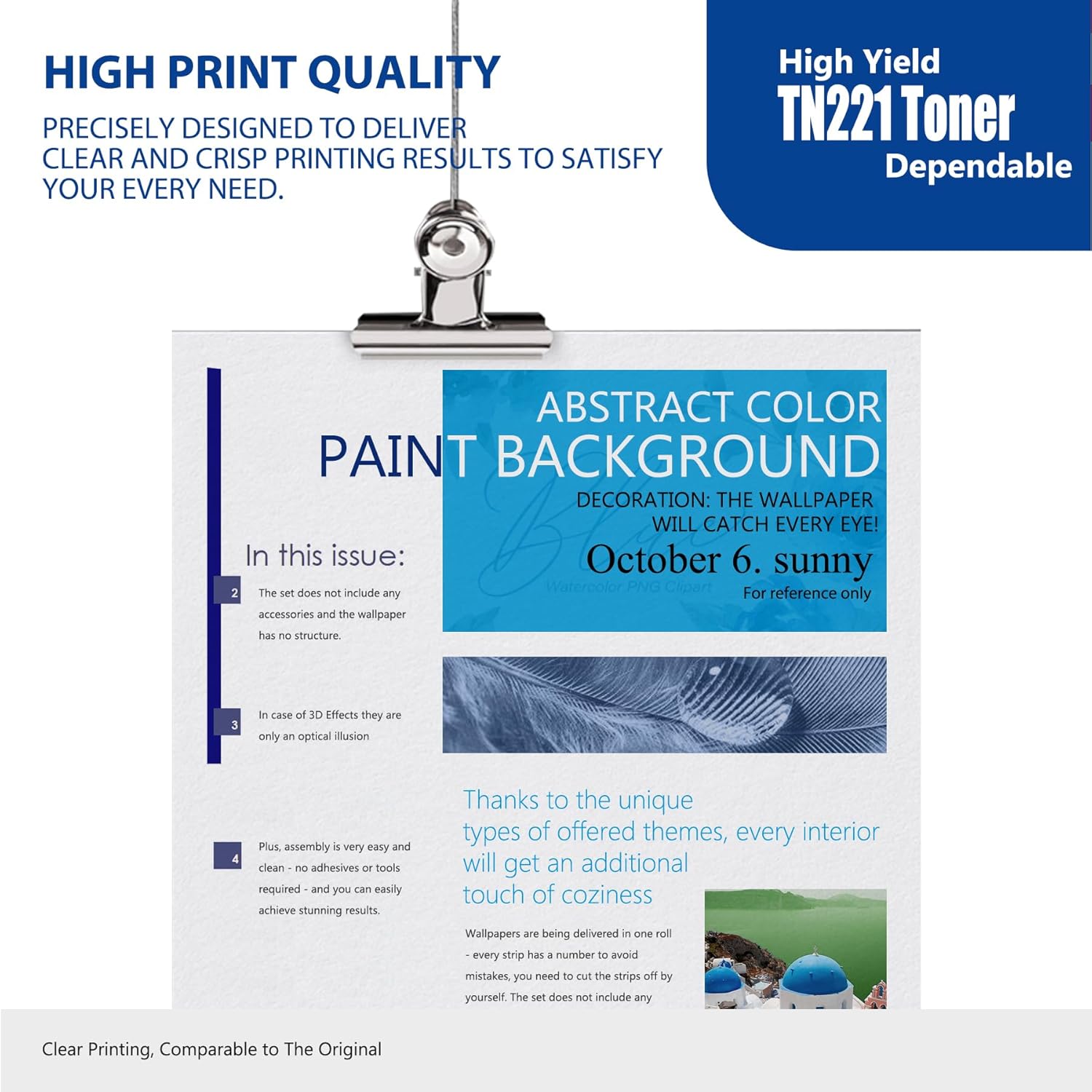TN221 Toner Cartridge High Capacity 5-Color: TN221BK TN221C TN221M TN221Y Replacement for Brother TN-221 Black Cyan Magenta Yellow use for MFC-9130CW 9330CDW 9340CDW HL-3140CW 3170CDW 3180CDW Printer - Image 6