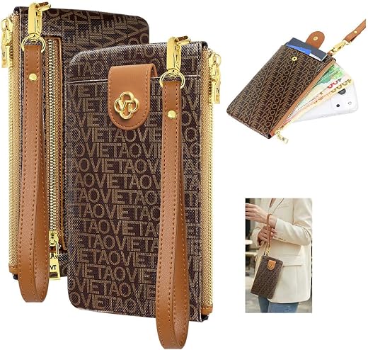 XIMAND Wristlet Wallets for Women, Leather Card Phone Holder RFID Blocking Large Capacity Clutch Purse Perfect for Ladies ...