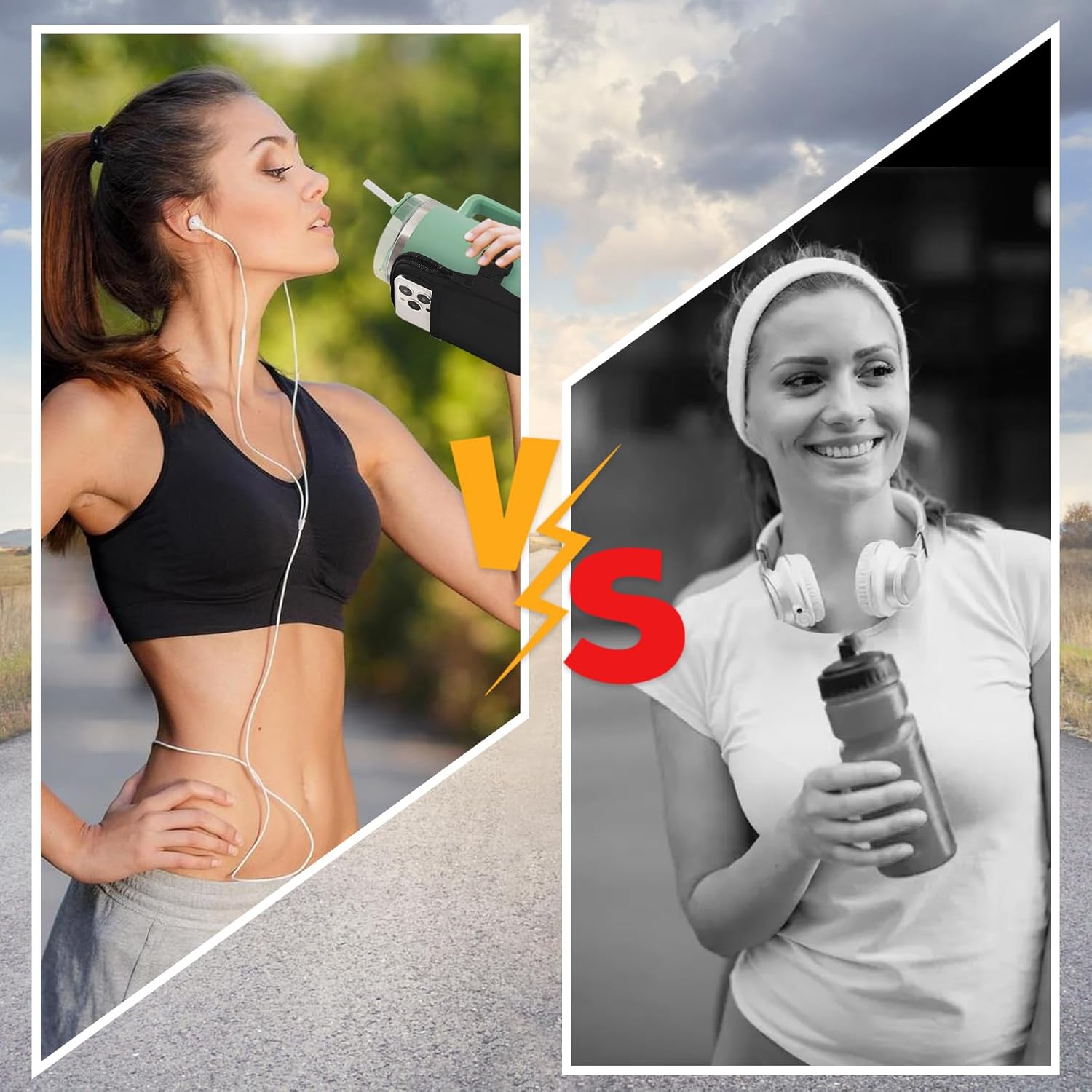 LMYUHONG Water Bottle Pouch for Stanley Cup Accessories 40oz 20oz 30oz,Tumbler Pouch with Versatile Pocket, for Cards, Keys,Earphone. Fits for Phones, Use for Running, Walking, Hiking & Biking,Black - Image 4