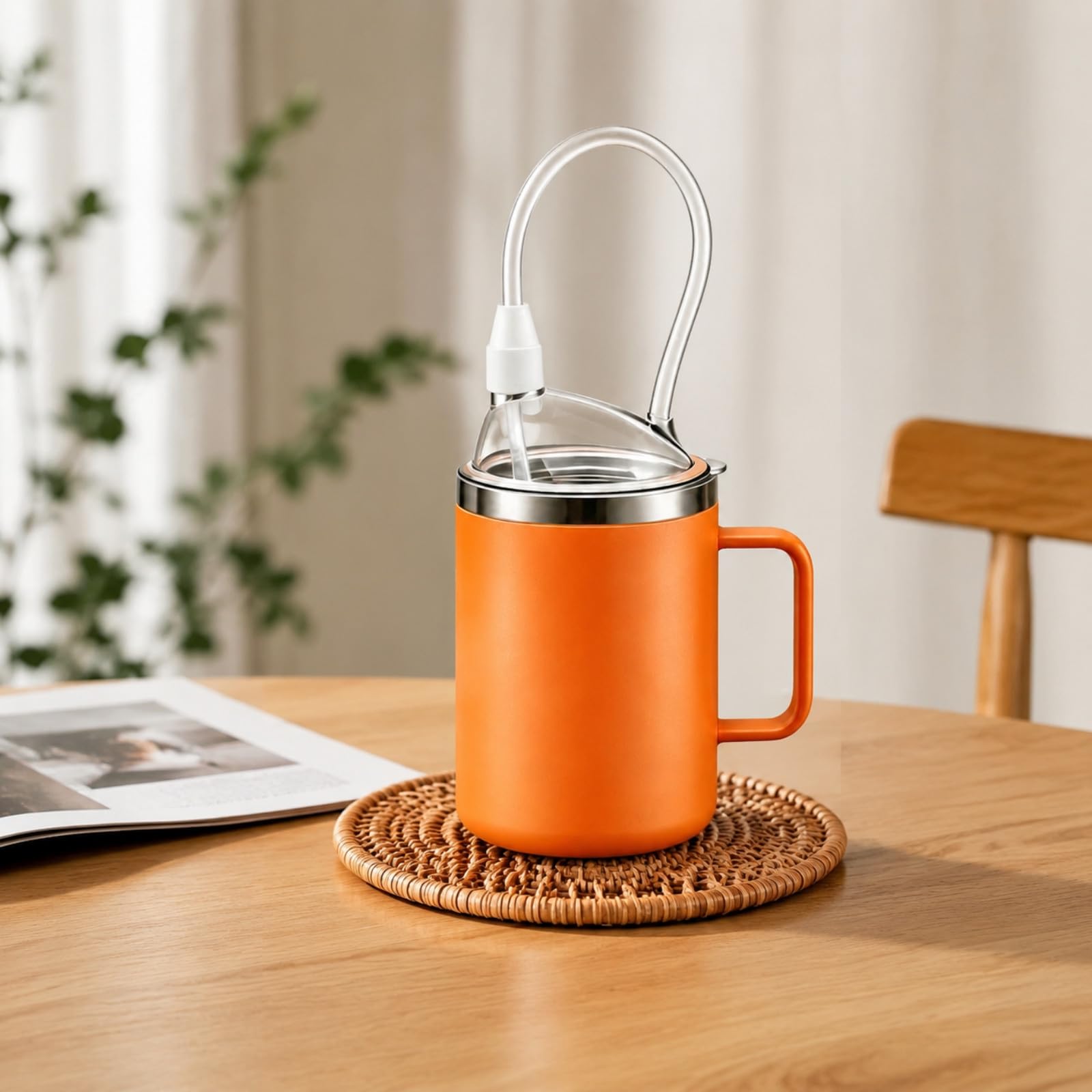 Cuidado Ergonómico | Térmico, Vaso para Convalecientes, sellado, con sorbete, Recuperación Médica, Hospitales, Cuidadores, Negro