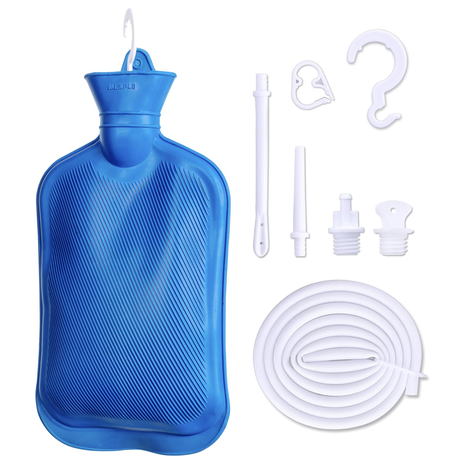Sponsored Ad - MEXPLE aXis Douche and Enema Combination Kit for Men and Women, Large Capacity, Multipurpose Cleaning System, Made with Comfortable Material, Blue