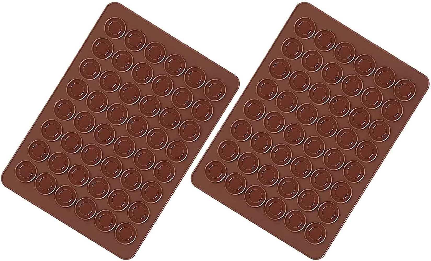 Faneli silicone macaroons baking mat, 48 moulds, non-stick silicone macaroon baking mat 38 x 28 cm; pack of 2.