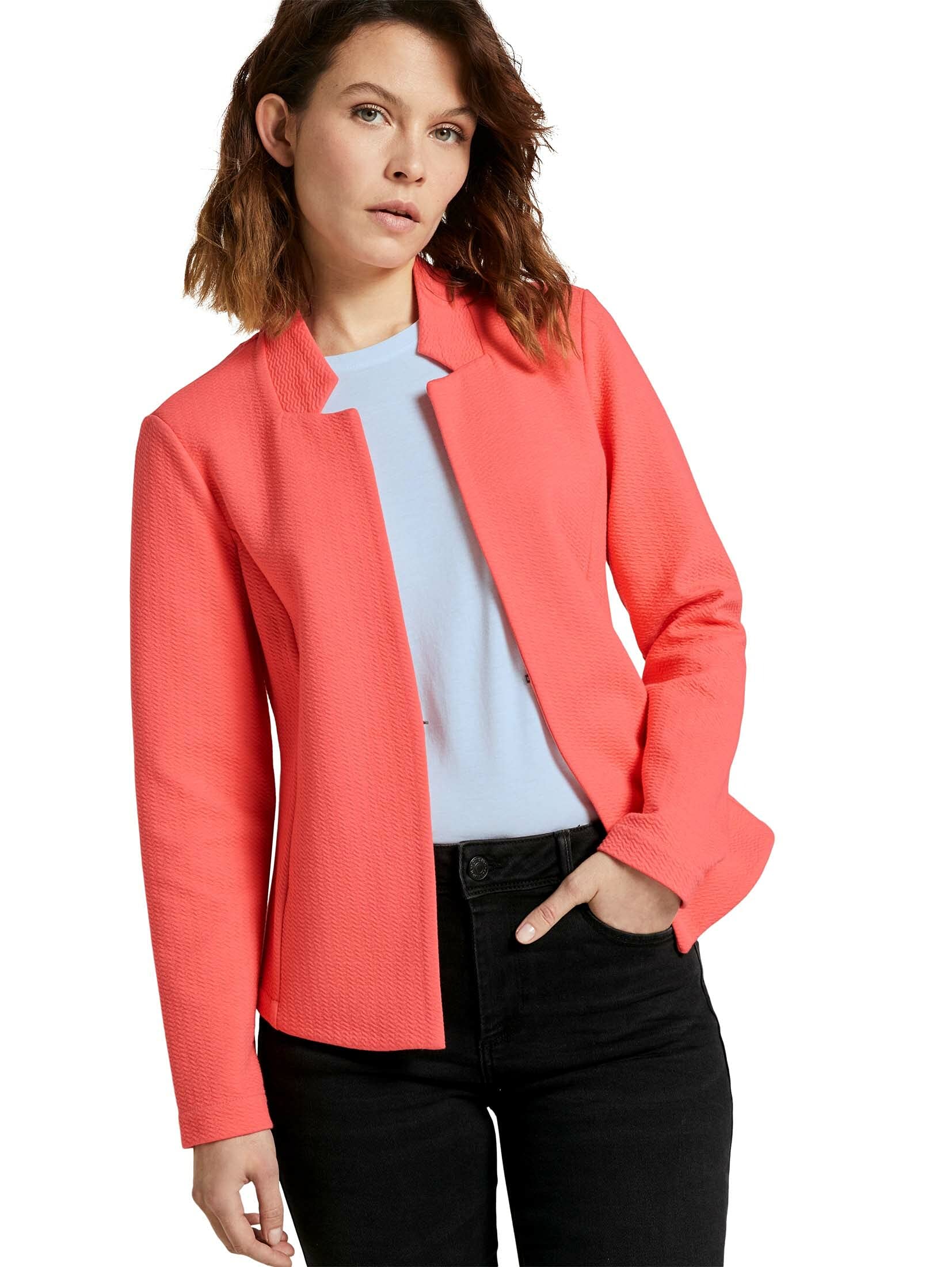 TOM TAILOR Damski Marynarka strukturalna 1024519, 26200 - Strong Peach Tone, L