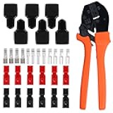 Tanstic Ratcheting Wire Crimper with 30pcs 15/30/45 Amp Power Connectors Set, Crimping Tool Quick Disconnect Battery Connector Compatible with Anderson Powerpole Connectors