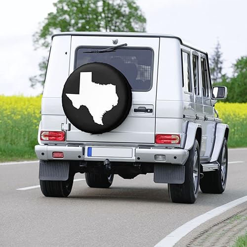 Miniatura 3 de Cubierta de neumático de repuesto con bandera de Texas, color negro y blanco, a prueba de polvo, para remolque, caravana, SUV y muchos vehículos, 14