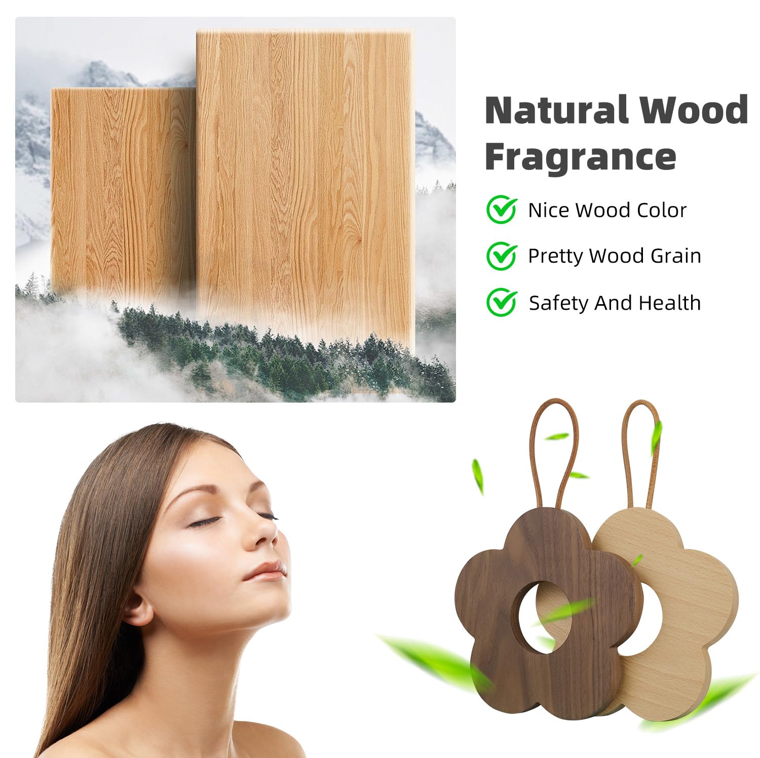 Dorakou 2 Pack Hot Pads Trivet, Natural Wood Trivet Set for Hot Dishes/Pot/Bowl/Teapot/Hot Pots and Pans Holders, Kitchen Wood Non-Slip Coaster, Durable Anti-Hot Trivet Stand Mat 2 Set Flower