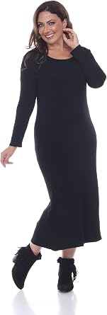 Womens Long Maxi Ria Dress with Long Sleeves