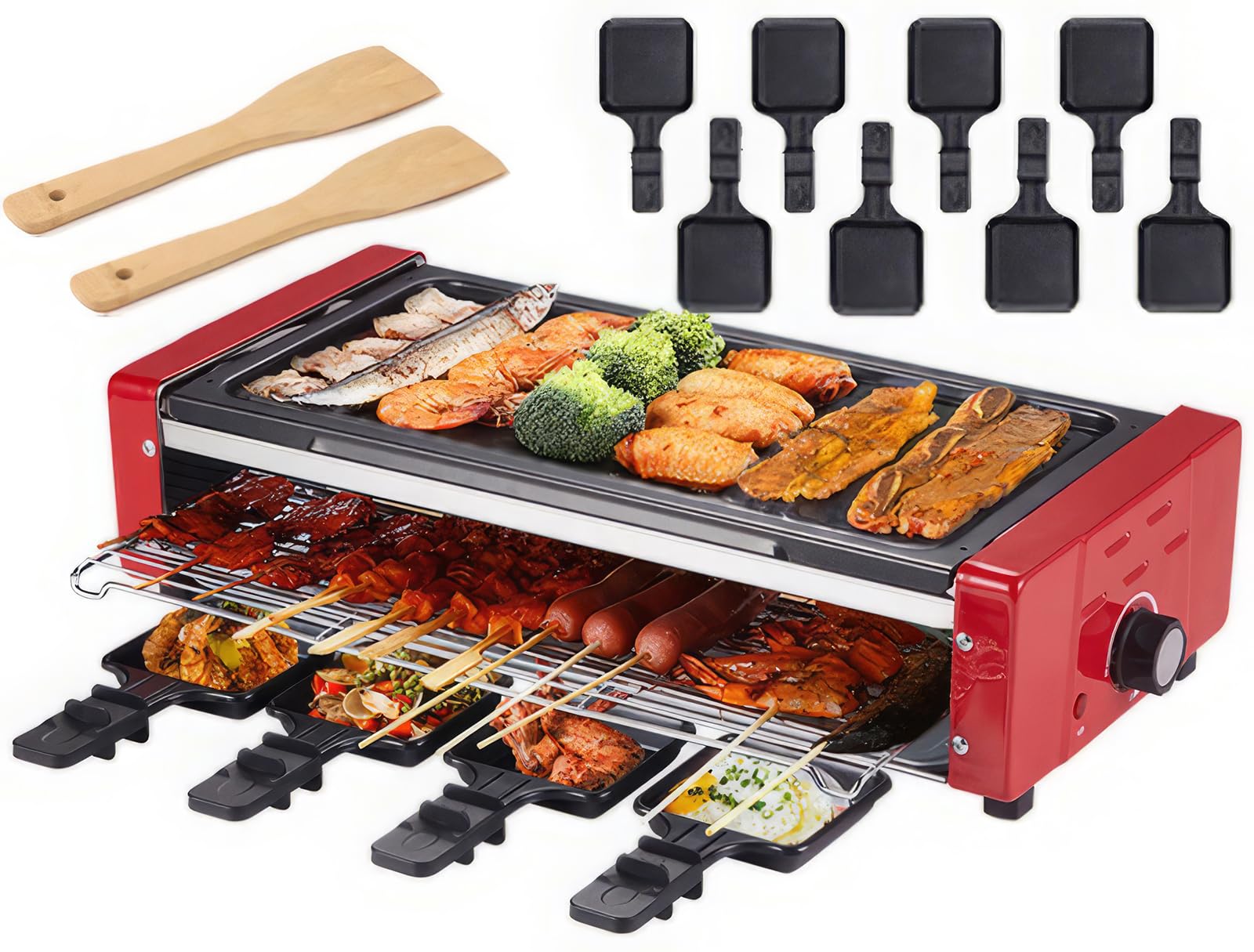 Amazon.co.jp: ラクレットグリル電気、ノンスティック電気グリドル屋内