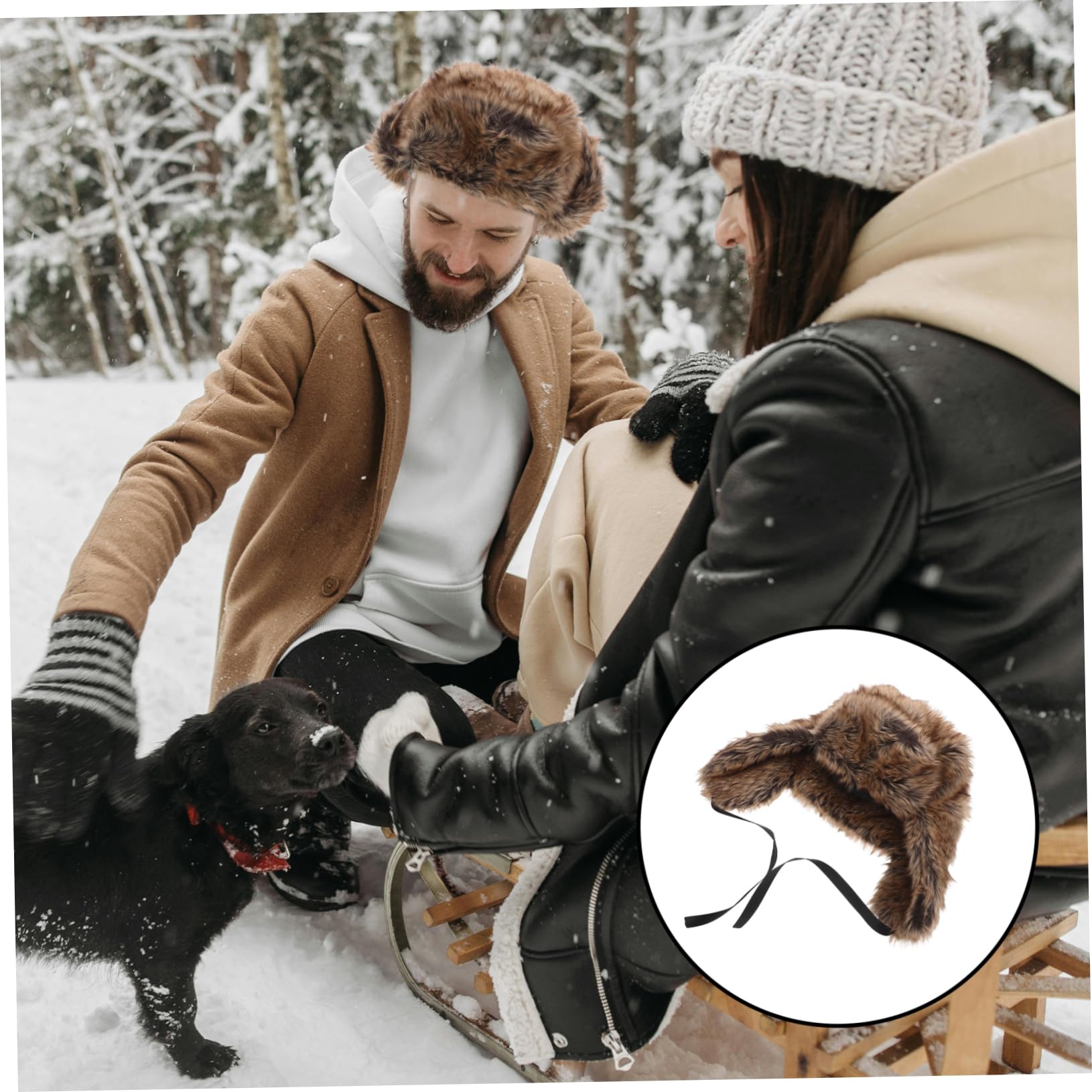 OUNONA Gorro De Piel Sintética De Invierno con Orejeras para Hombres Mayores, Estilo Ruso, Cálido, Y Acogedor, para Actividades Al Aire Libre, Viajes Y Deportes.
