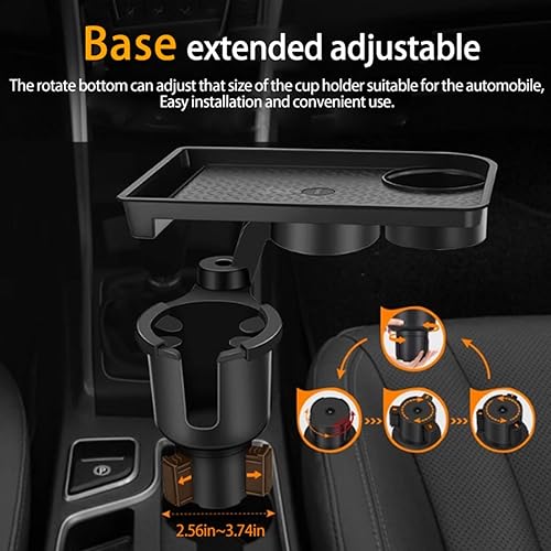 Miniatura 5 de Soporte para vasos de agua multifuncional montado en el vehículo, soporte para tazas ajustable negro, plato de comedor, soporte expandible, ahorro