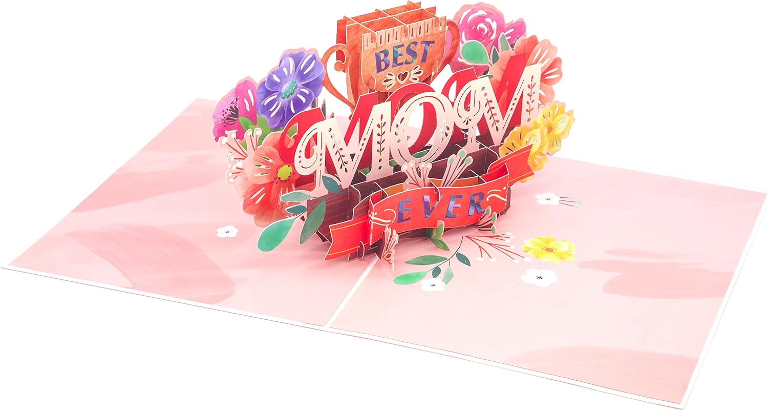 PopLife® 'Best Mom Ever' 3D Pop Up Card, Mother's Day Card, Mom's Birthday, Congratulations, Get Well, for Mom Wife, Sister - Image 5