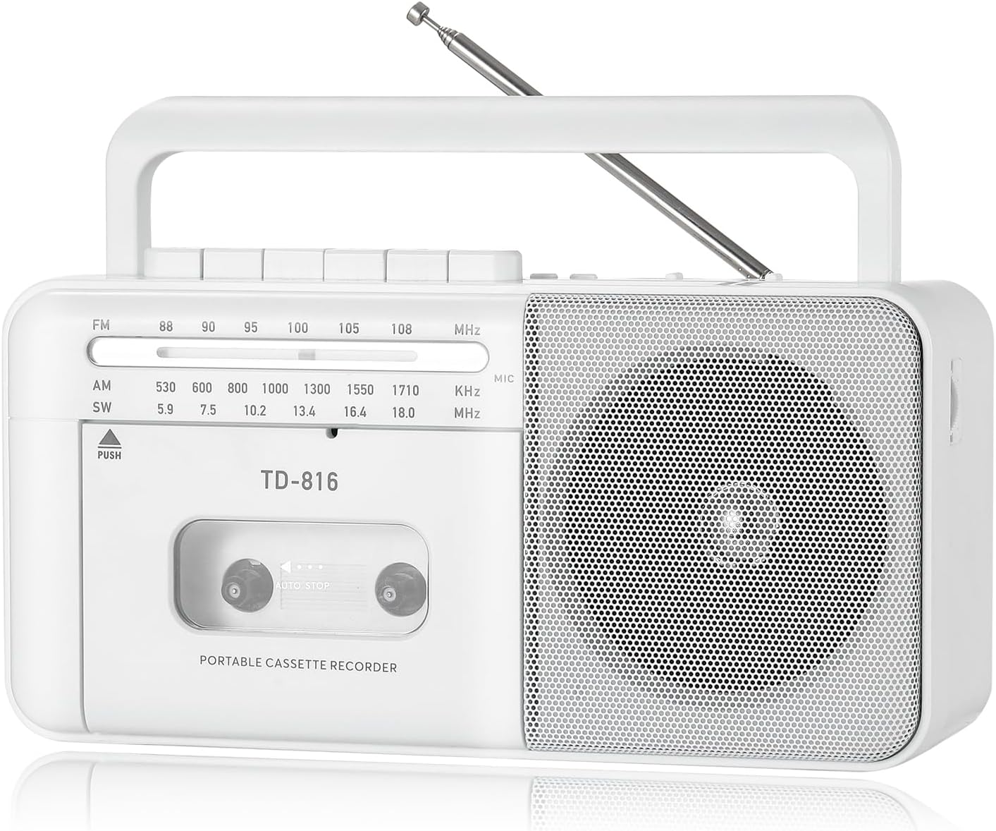 Amazon.com: FIOLEES Rechargeable Cassette Tape Player Boombox with ...